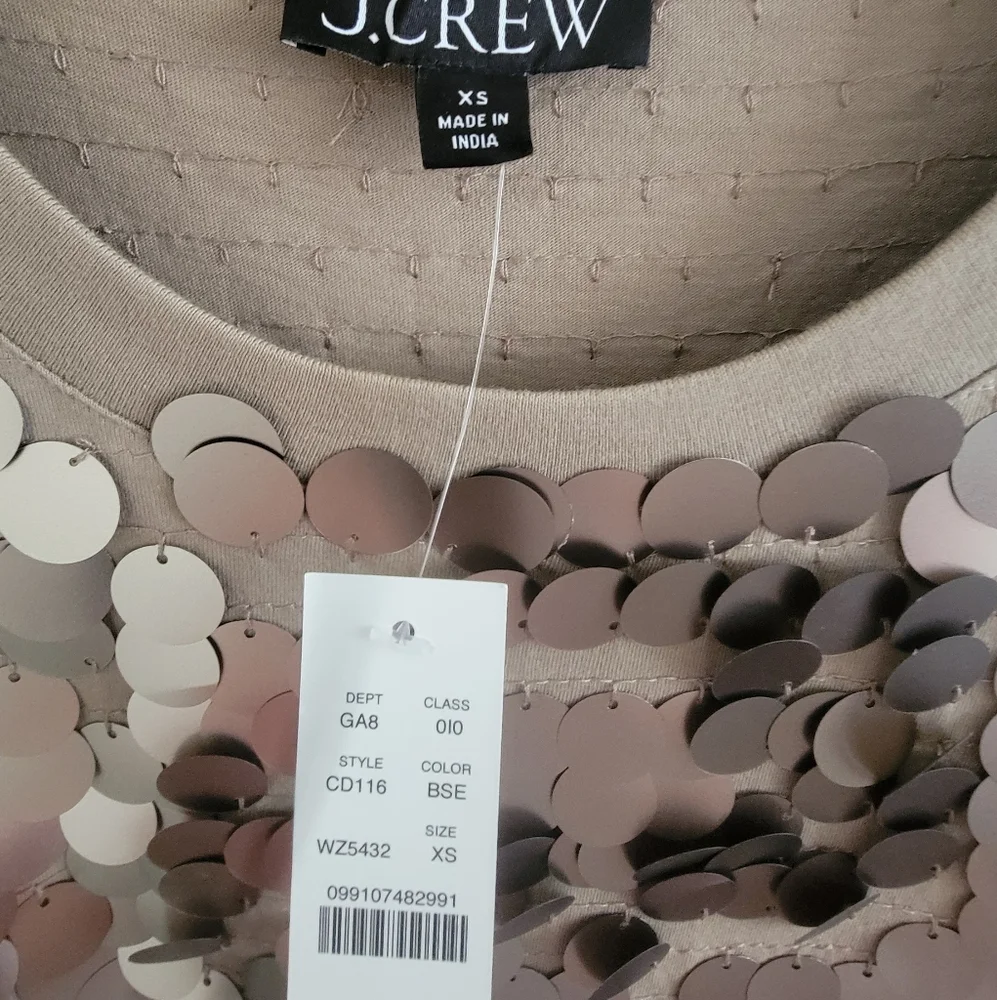 NWT J. Crew Collection sequin-embellished T-shirt, size XS - Picture 9 of 9